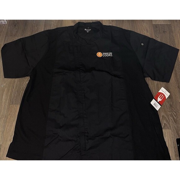 Chef Works Springfield Men's Black 4XL Vented Coat BCSZ009 Short Sleeve Zip - Picture 1 of 5